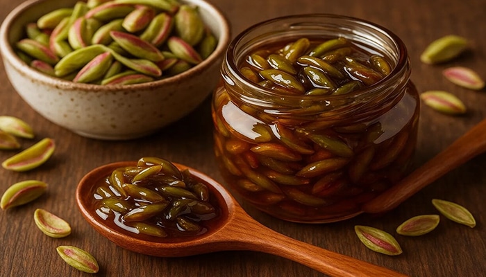 طرز تهیه مربای پوست پسته: یک مربای مجلسی، خلاقانه و بی‌نظیر