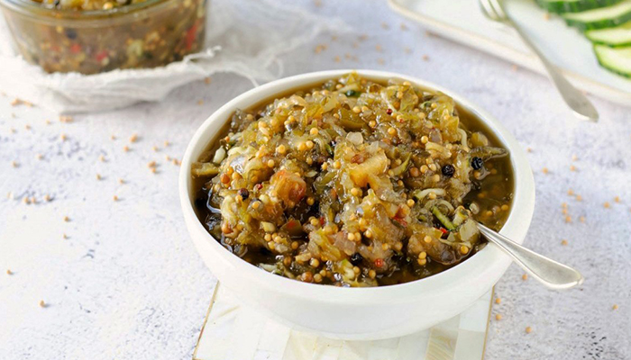 طرز تهیه ترشی بادمجان شکم پر مجلسی و خوشمزه