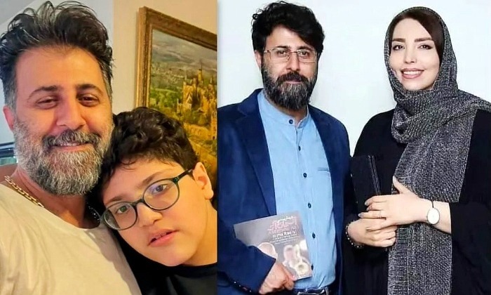 هومن حاجی عبداللهی در کنار همسر و پسرش