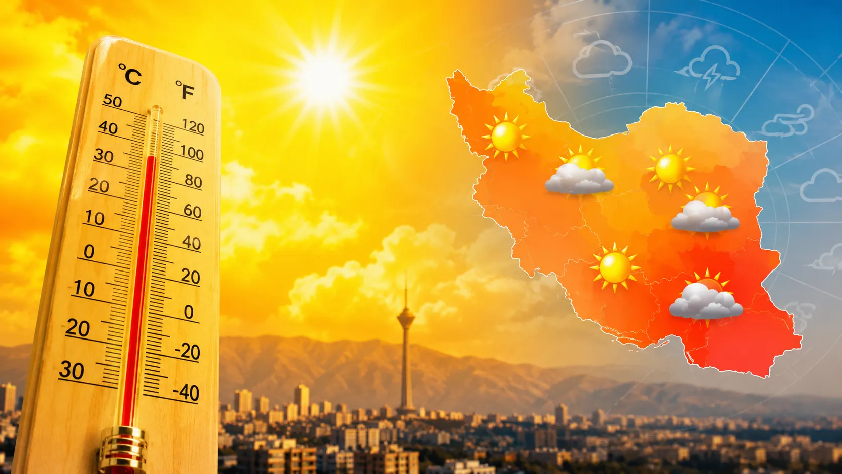 پیش‌بینی آب و هوای تهران 25 روزه؛ بررسی دقیق موج گرما و ناپایداری‌های جوی