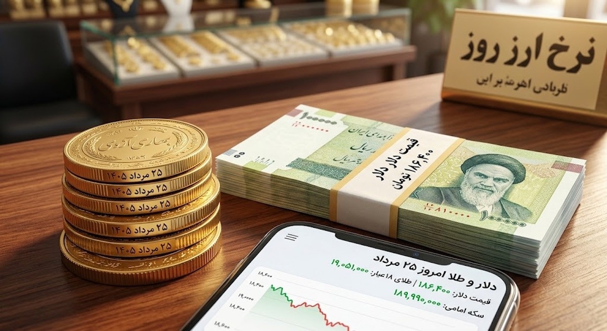 قیمت دلار، طلا و سکه یکشنبه 25 مرداد 1405؛ تحلیل دقیق عقب‌نشینی بازار ارز و نوسان سکه