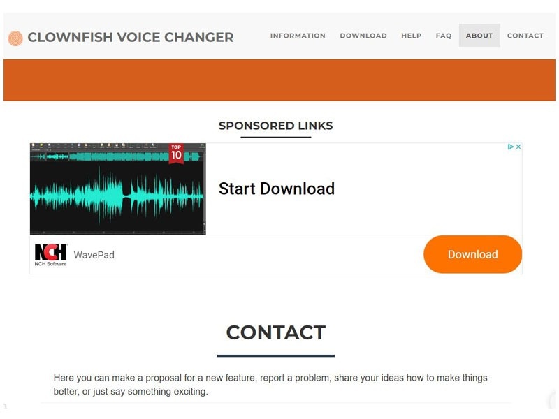 صفحه اصلی وبسایت هوش مصنوعی Clownfish Voice Changer